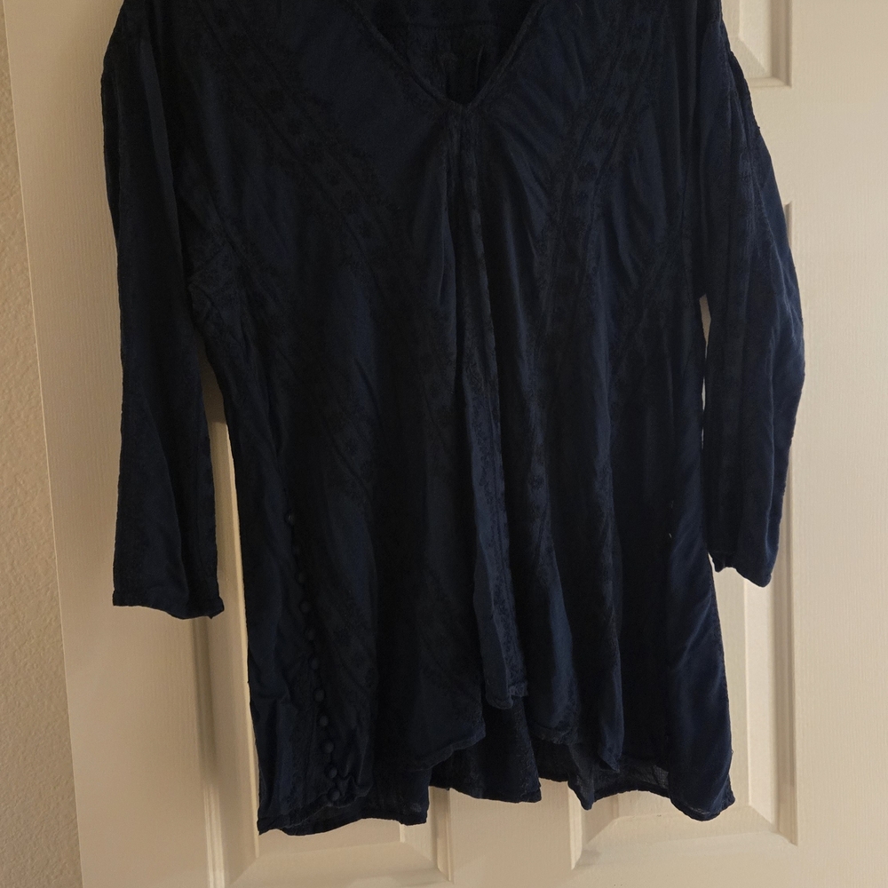 Free People Deep Blue/ Teal Tunic Top